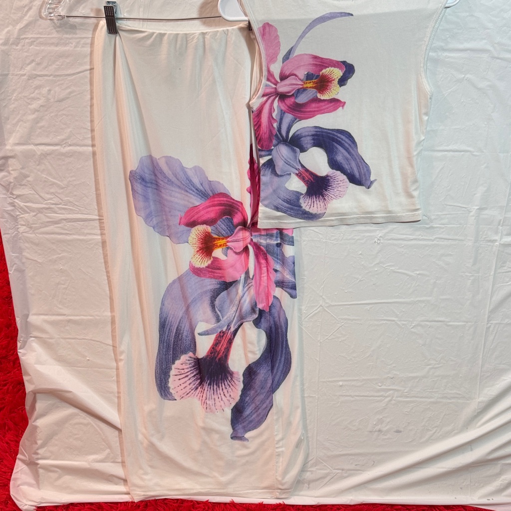 Peppermayo Orchid Print Pajama Set - Pink And Purple